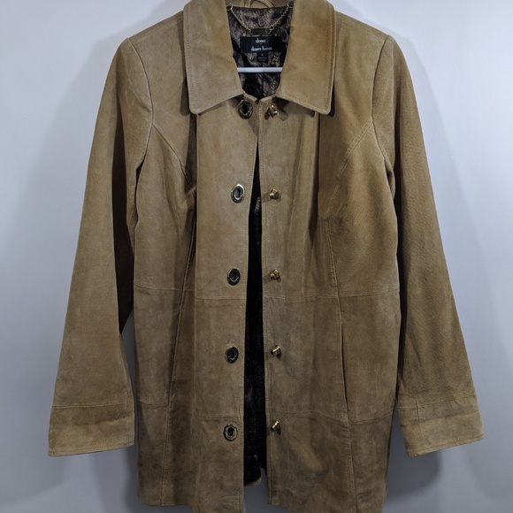dennis basso Jackets & Blazers - Suede Leather Coat Jacket S